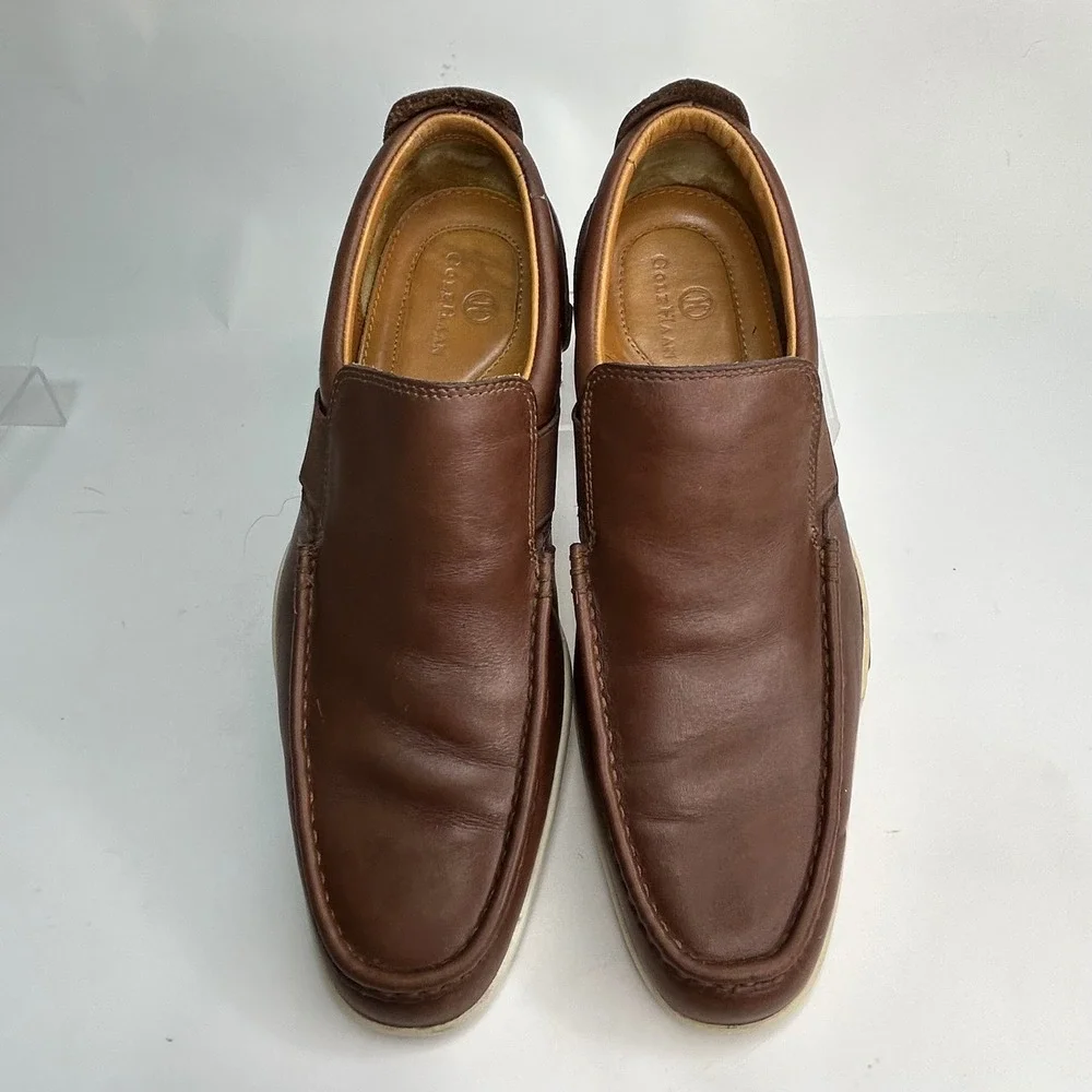 Cole Haan Mens Brown Waterproof Leather Slip On Loafers Lug Sole C04451 Size‎ 8M